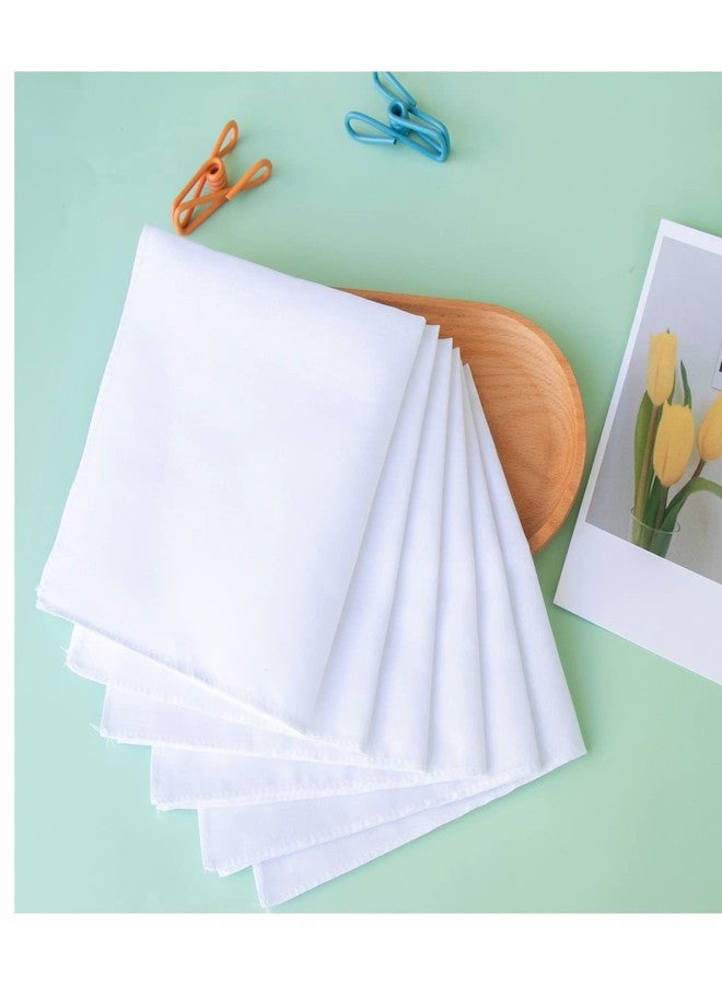 CoCoUSM Solid White Cotton Handkerchiefs for Wedding Party DIY Draw Gift Bulk - Image 5